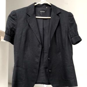 Black Short-Sleeve Women's Blazer